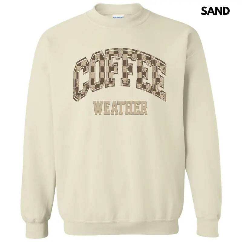 Coffee Weather Checkered Sweatshirt 'NLB' T-Shirts, Hoodie | InkThreadWorks.com