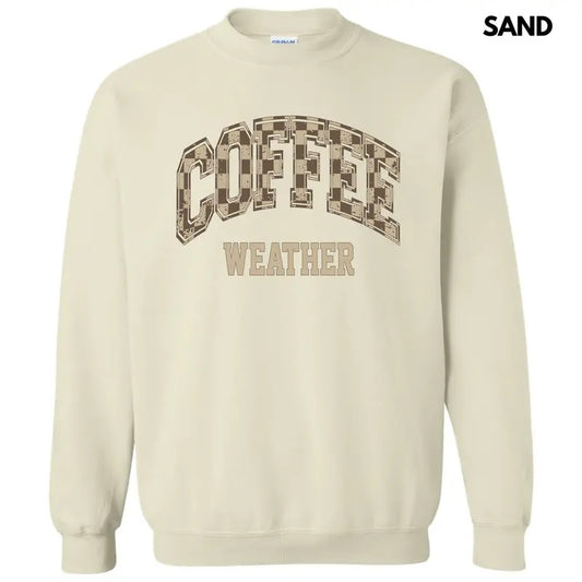 Coffee Weather Checkered Sweatshirt 'NLB' T-Shirts, Hoodie | InkThreadWorks.com