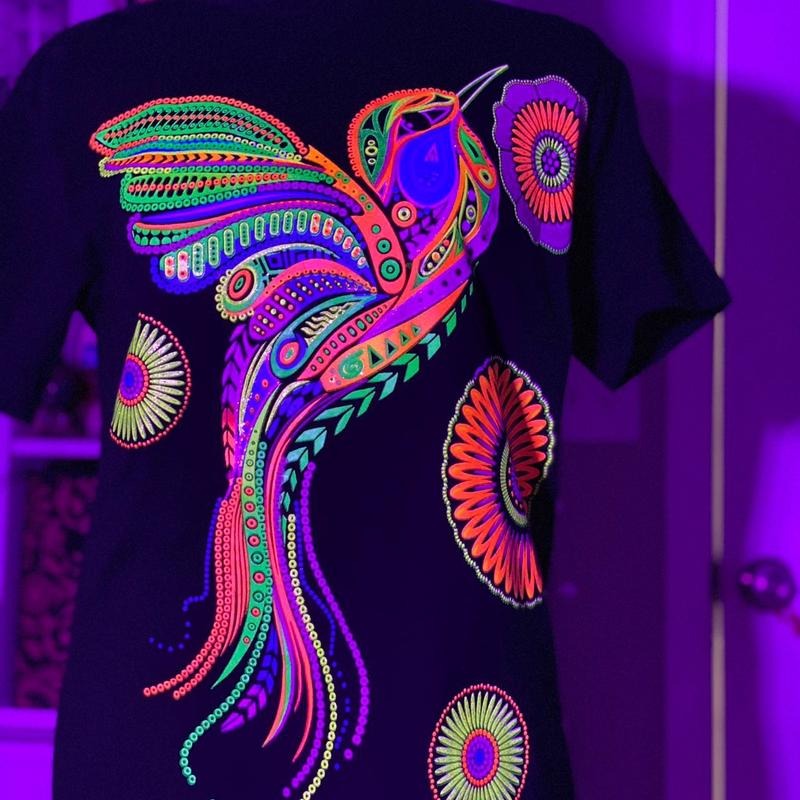 Colibri colores T-shirts Cotton Black Hoodie, Sweatshirt | InkThreadWorks.com