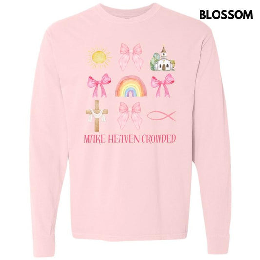 Collage Make Heaven Crowded Long Sleeve Comfort Colors T-Shirt 'NLB' Hoodie, Sweatshirt | InkThreadWorks.com