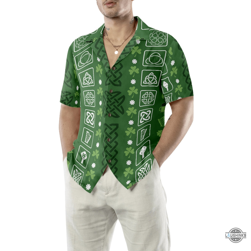Collection Of Celtic Irish Happy St Patricks Day Hawaiian Shirt Aloha Summer Beach Button Up Shirts And Shorts