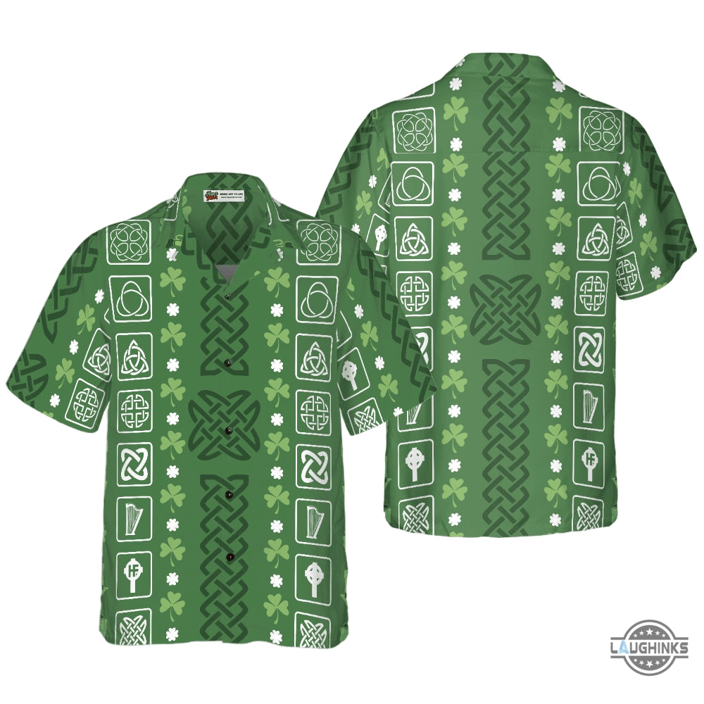 Collection Of Celtic Irish Happy St Patricks Day Hawaiian Shirt Aloha Summer Beach Button Up Shirts And Shorts