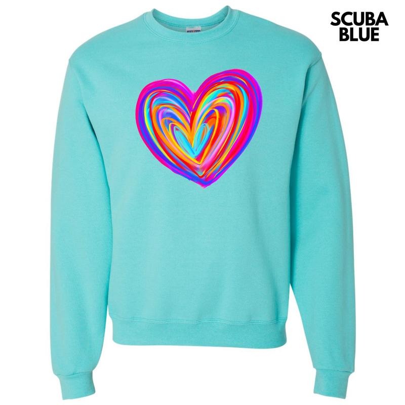 Color Crazy Heart Sweatshirt 'NLB' T-Shirts, Hoodie | InkThreadWorks.com
