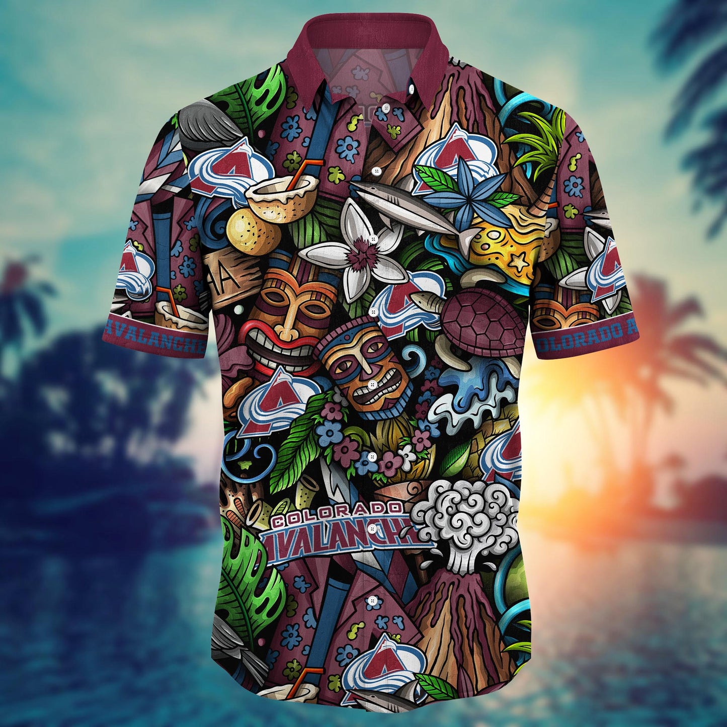 Colorado Avalanche Tiki Hawaiian Shirt 289571
