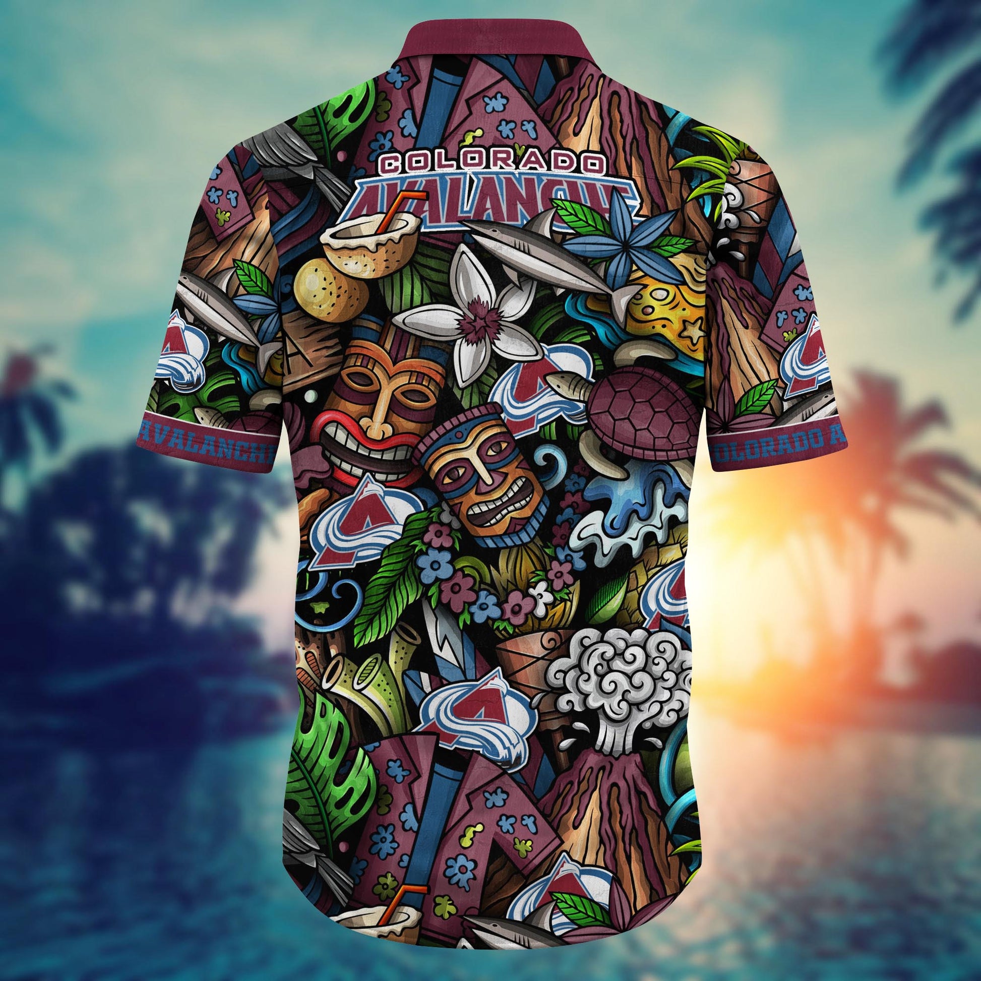 Colorado Avalanche Tiki Hawaiian Shirt 289571