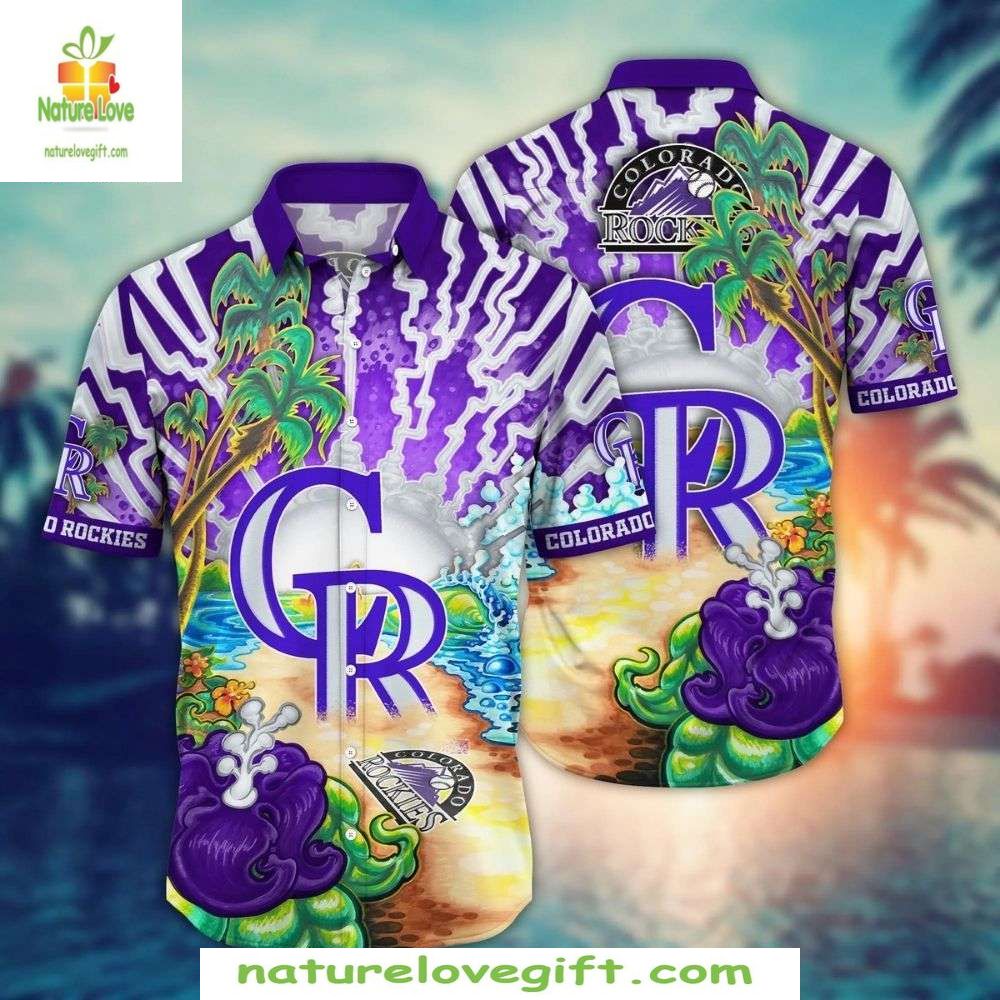MLB Colorado Rockies Hawaiian Shirt Beachfront Tropical Baseball Apparel