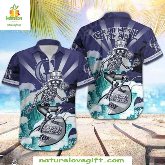 Grateful Dead Colorado Rockies Hawaiian Shirt MLB Baseball Apparel 5V35C4O5