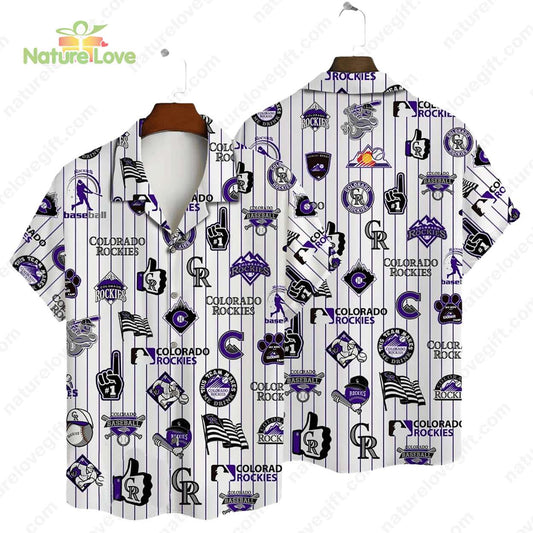 Colorado Rockies Logo Summer Hawaiian Shirt MLB Gift for Rockies Fans