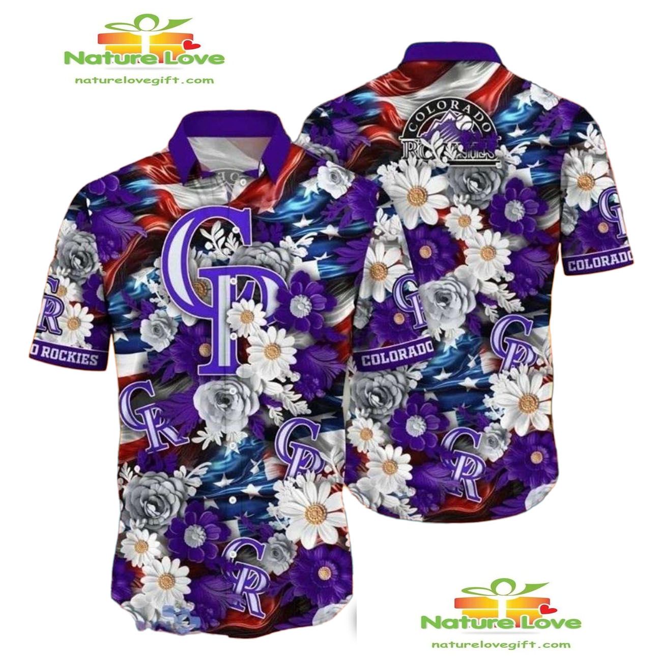 Colorado Rockies Hawaiian Shirt Majestic Florals Aloha Shirt DT9RD0XLMH