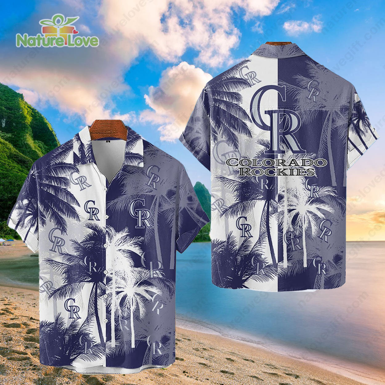 Colorado Rockies Tropical Palm Trees MLB Hawaiian Shirt