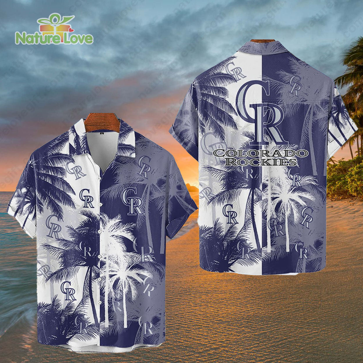 Colorado Rockies Tropical Palm Trees MLB Hawaiian Shirt