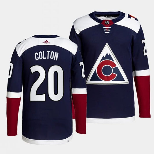 Colorado Avalanche #20 ross colton alternate authentic pro primegreen navy jersey