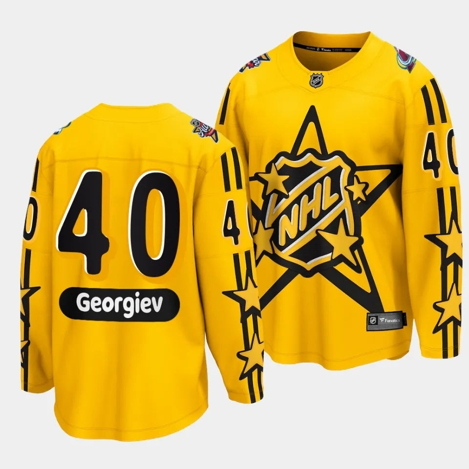 Colorado Avalanche #40 Alexandar Georgiev 2024 NHL All-Star Yellow Jersey Style 2