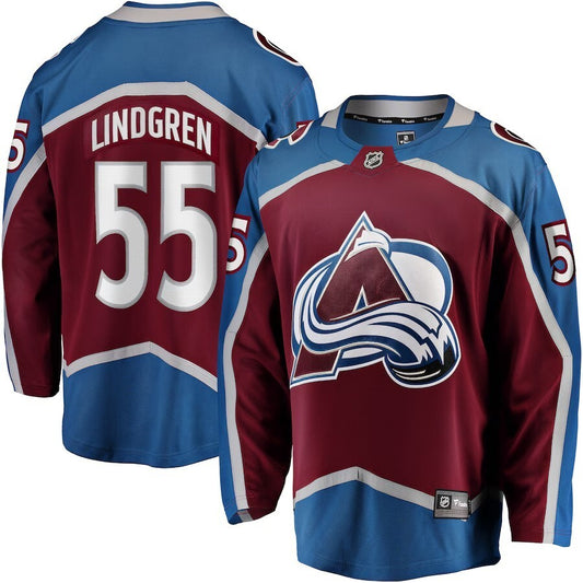 Colorado Avalanche #55 Ryan Lindgren Home Breakaway Jersey - Burgundy