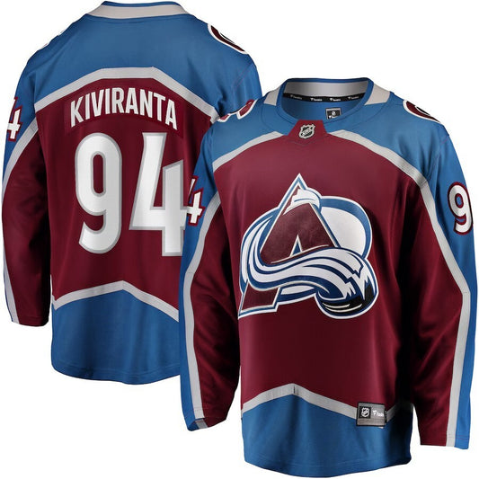 Colorado Avalanche #94 Joel Kiviranta Home Premier Breakaway Player Jersey - Maroon