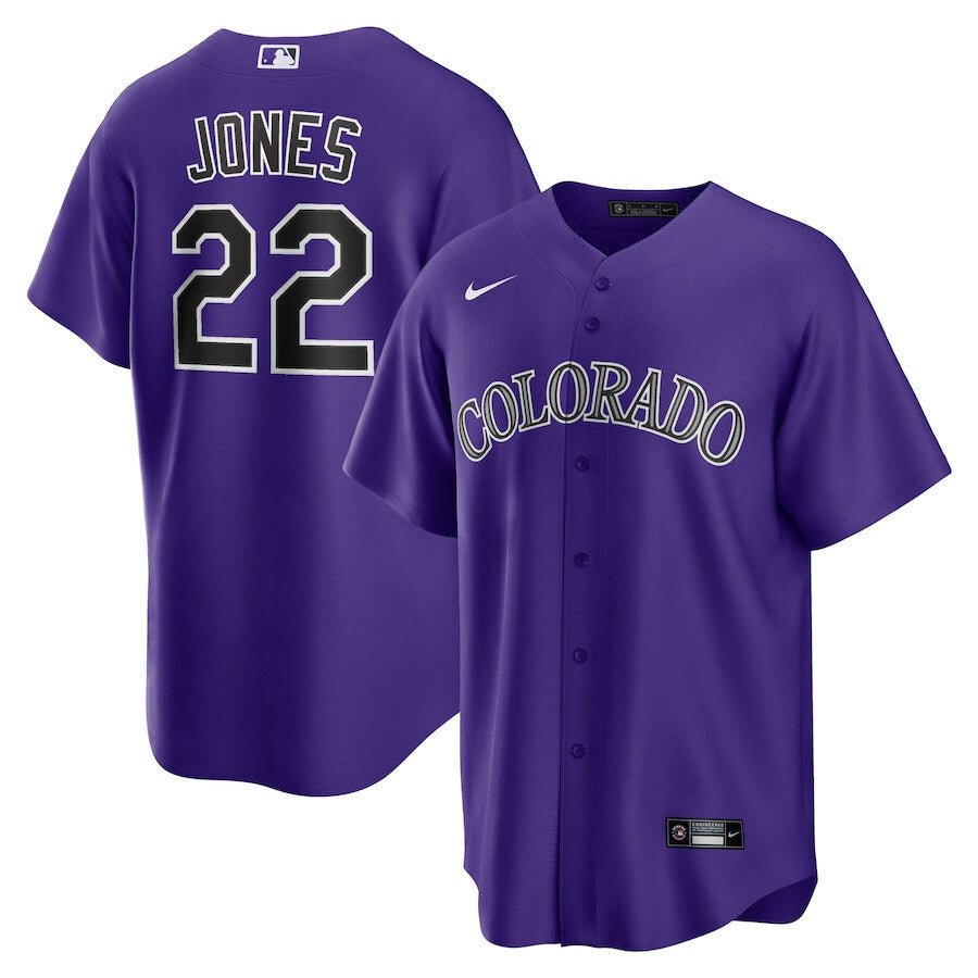 Colorado Rockies #22 Nolan Jones Alternate Men Jersey - Purple