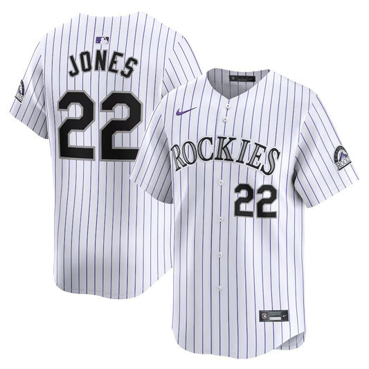 Colorado Rockies #22 Nolan Jones Home Limited Player Jersey - White Style 2
