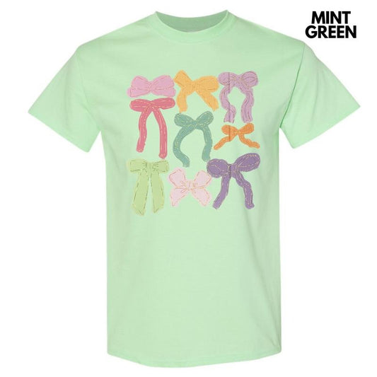Colorful Coquette Bows Gildan Short Sleeve T-Shirt Hoodie, Sweatshirt | InkThreadWorks.com