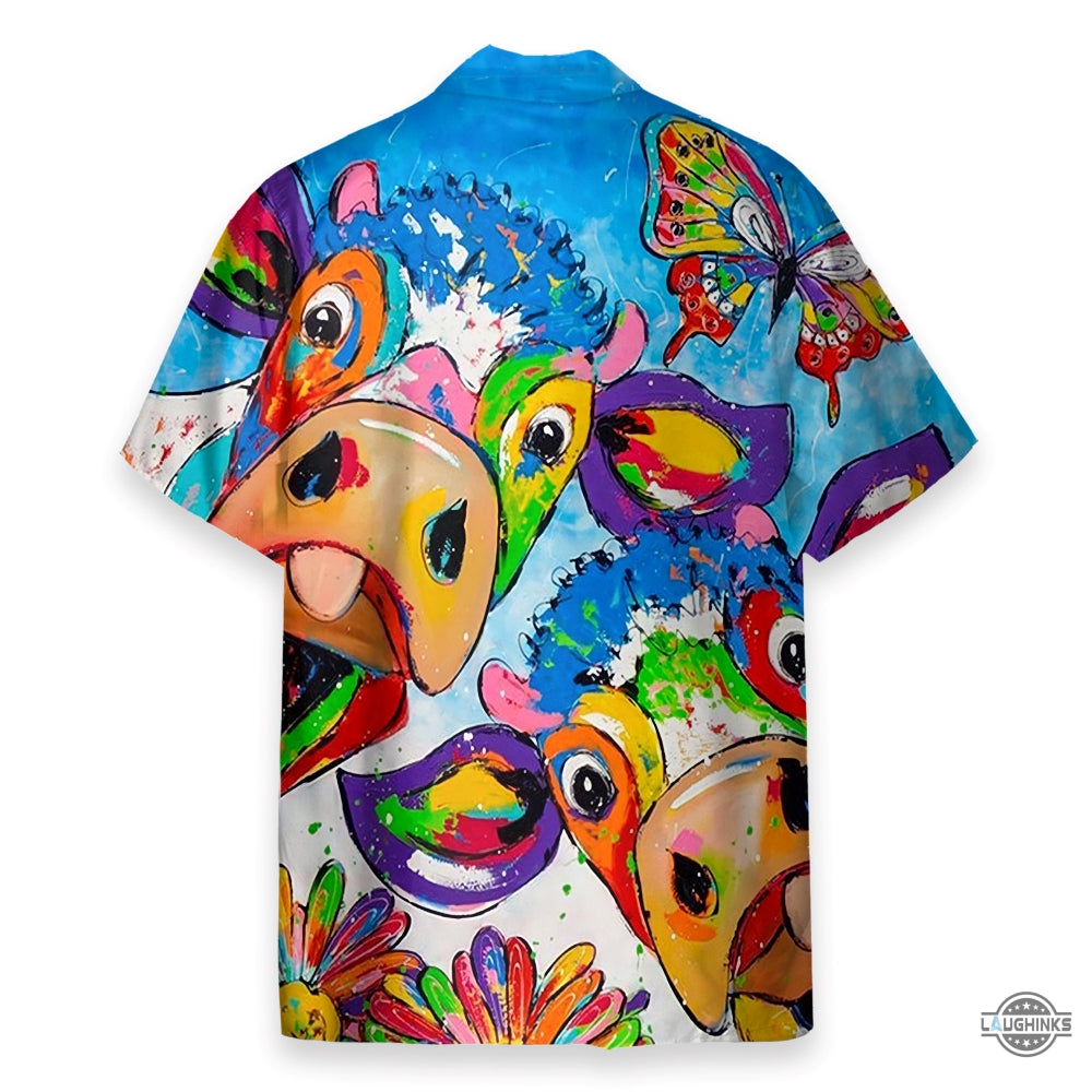 Colorful Cow Aloha Hawaii Shirt Aloha Shirt For Summer Hawaiian Shirts Klp107999 Aloha Summer Beach Button Up Shirts And Shorts