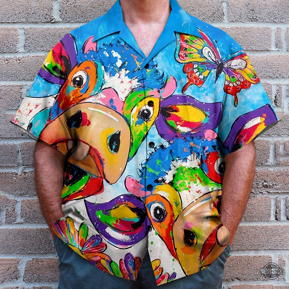 Colorful Cow Aloha Hawaii Shirt Aloha Shirt For Summer Hawaiian Shirts Klp107999 Aloha Summer Beach Button Up Shirts And Shorts
