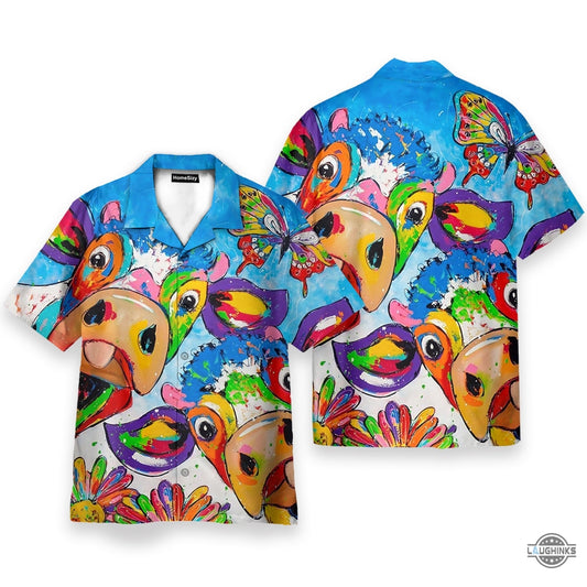 Colorful Cow Aloha Hawaii Shirt Aloha Shirt For Summer Hawaiian Shirts Klp107999 Aloha Summer Beach Button Up Shirts And Shorts