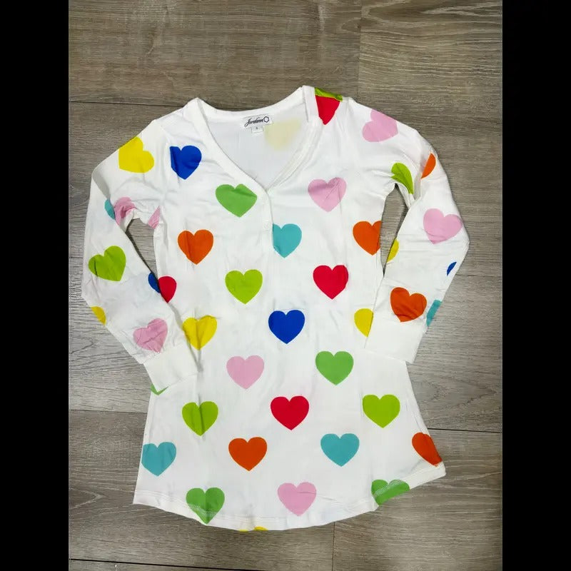 Colorful Heart Nightgown - Tween T-Shirts, Hoodie, Sweatshirt | InkThreadWorks.com
