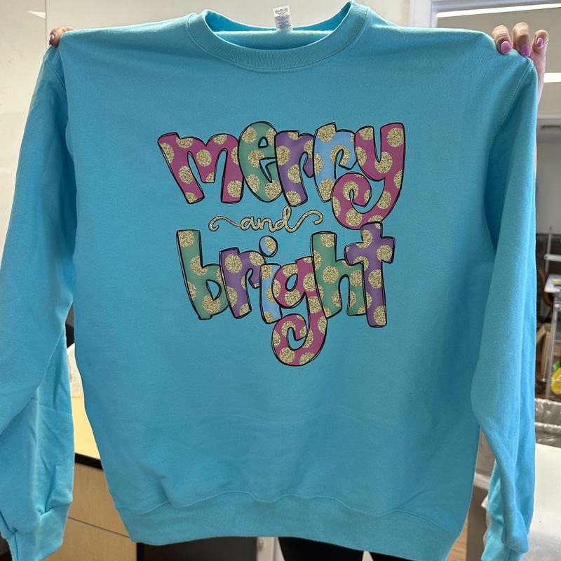 Colorful Merry & Bright Sweatshirt T-Shirts, Hoodie | InkThreadWorks.com