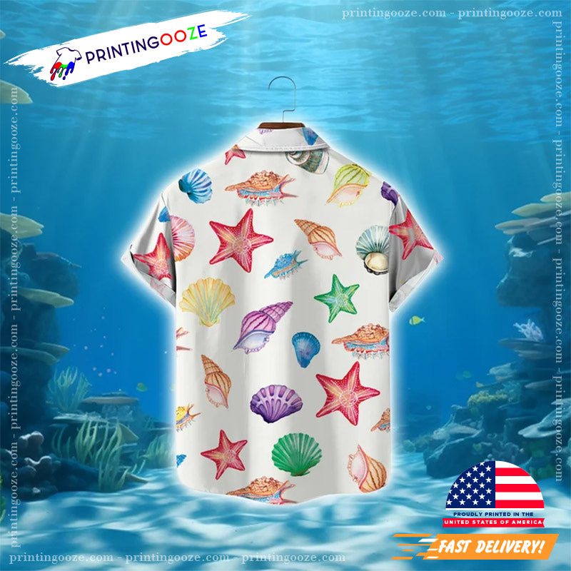 Colorful Sea Shell Aloha Hawaiian Shirt