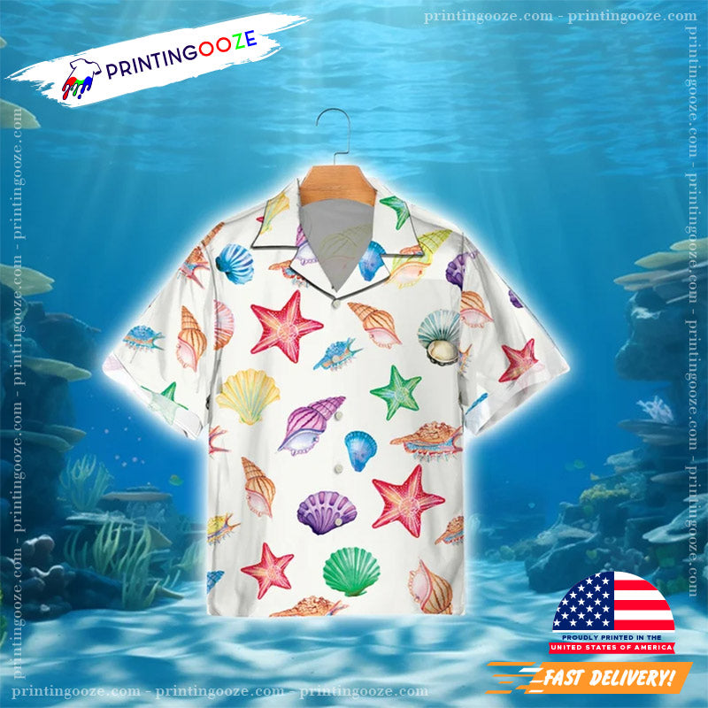 Colorful Sea Shell Aloha Hawaiian Shirt