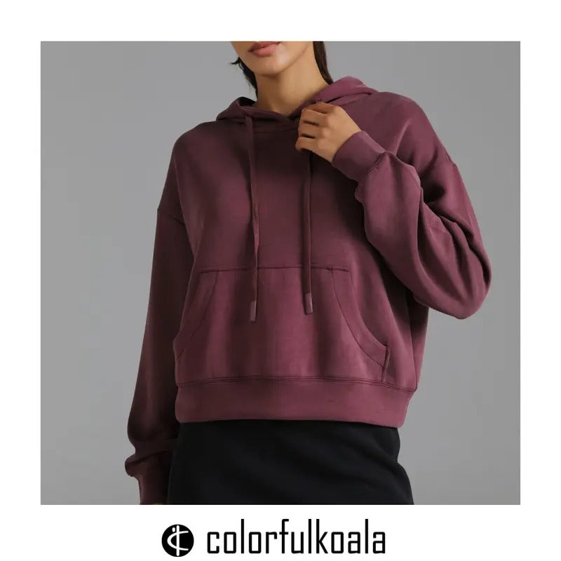 Colorfulkoala Women's Modal Kangaroo Pocket Hoodie with Adjustable Hood for Sports & Casual Wear Fabric Fit Comfortable...