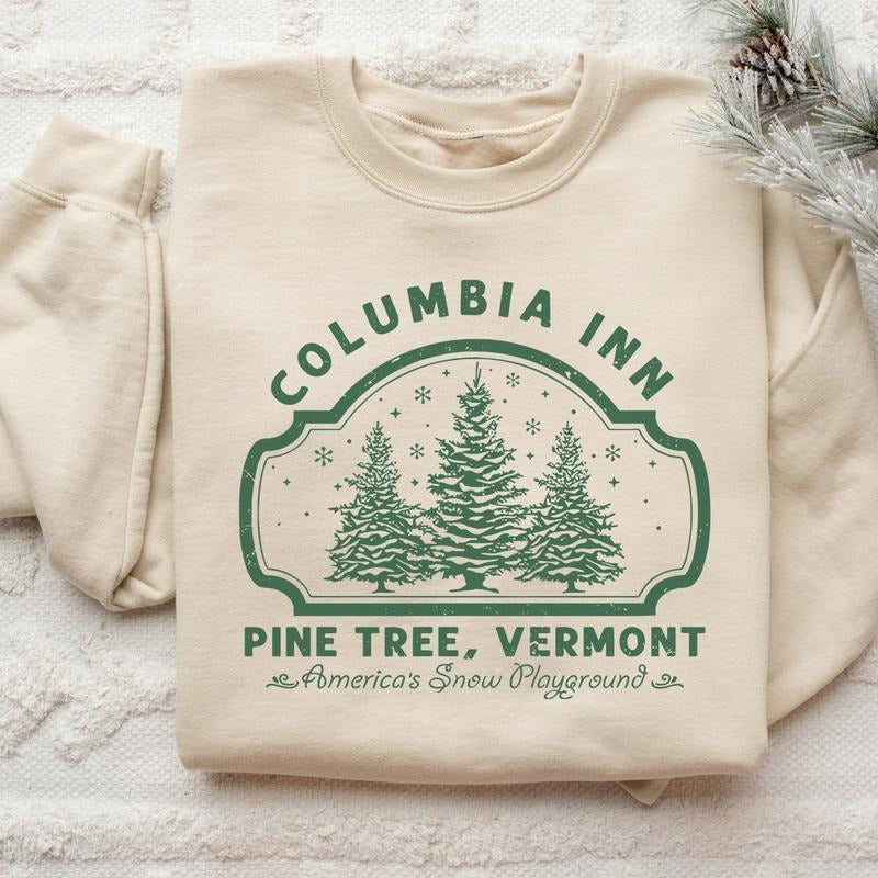Columbia Inn Pine Tree Vermont Christmas Sweatshirt, Christmas Movie Sweatshirt, A White Christmas Sweatshirt