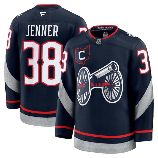 Columbus Blue Jackets #38 Boone Jenner 2025 NHL Stadium Series Premium Player Jersey - Navy