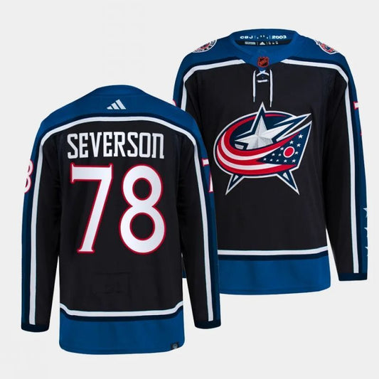 Columbus Blue Jackets #78 damon severson reverse retro 2.0 authentic pro navy jersey