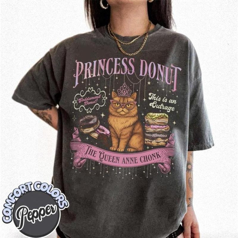 Comfort Color Princess Donut Shirt, New Achievement Dungeon Crawler Carl Shirt, Sci-Fi Book Lover, Bookish Shirt for Book...