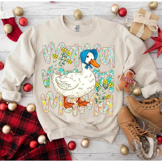 Comfort Color T-Shirt|Floral Mama Goose Shirt|Mama Goose T Shirt|Girly Goose Shirt|Mother's Day Shirt|Sweatshirt|cute mom...