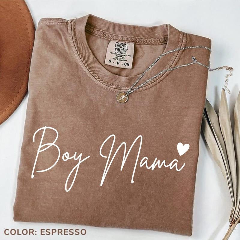 Comfort Colors Boy Mama T-Shirt, Mothers Day Gifts for Mom to be Trendy Mom T-Shirt, Mom Life Tee, Mom Birthday Gift Cute, Mama Gifts for New Mom