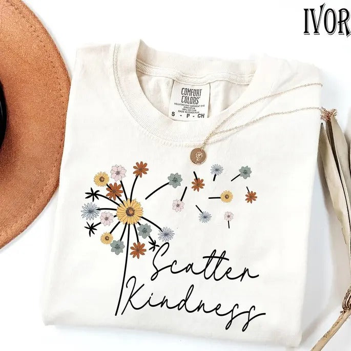 Comfort Colors Consider How The Wildflowers Grow Outfit, Luke 12:27 Shirt,Women's Bible Shirt, Motivational Faith...