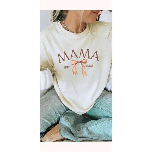 Comfort Colors Coquette Mama Shirt For Mothers Day Gift From Daughter Bow Mama Fall Tshirt Birthday Gift For Mom New Mom...