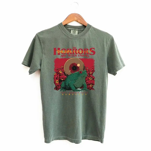 Comfort Colors Horrors are Never Ending T Shirt, Silly Comfort Colors T-Shirt Hoodie, Sweatshirt | InkThreadWorks.com