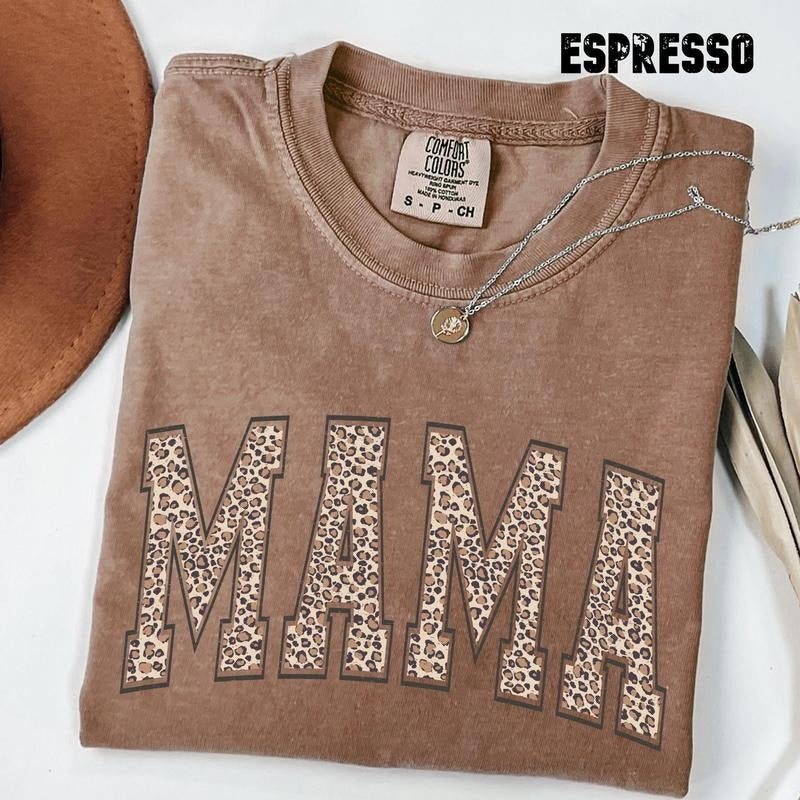 Comfort Colors Leopard Mama T-Shirt, Mothers Day Gift, Mom T-Shirt, Retro Mama Shirt, Gift For Mom, Mama T-Shirt, Leopard...