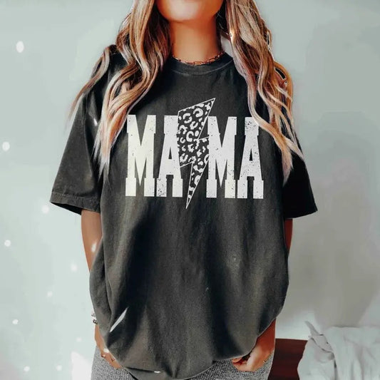 Comfort Colors Mama Lightning Bolt T-Shirt, 90s Retro Mama Shirt, Varsity Mama Tee, Mothers Day Gift Hoodie, Sweatshirt