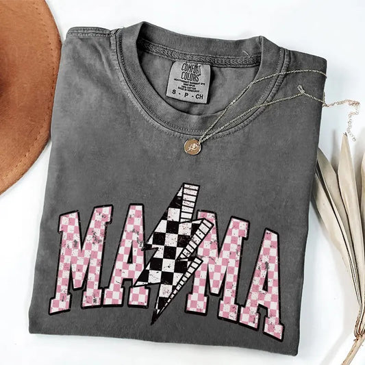 Comfort Colors Mama Lightning Bolt T-shirt, Mama Tee, Mama Shirt, Mom Life T-shirt, Retro Mama Tee, Mama Sublimation...