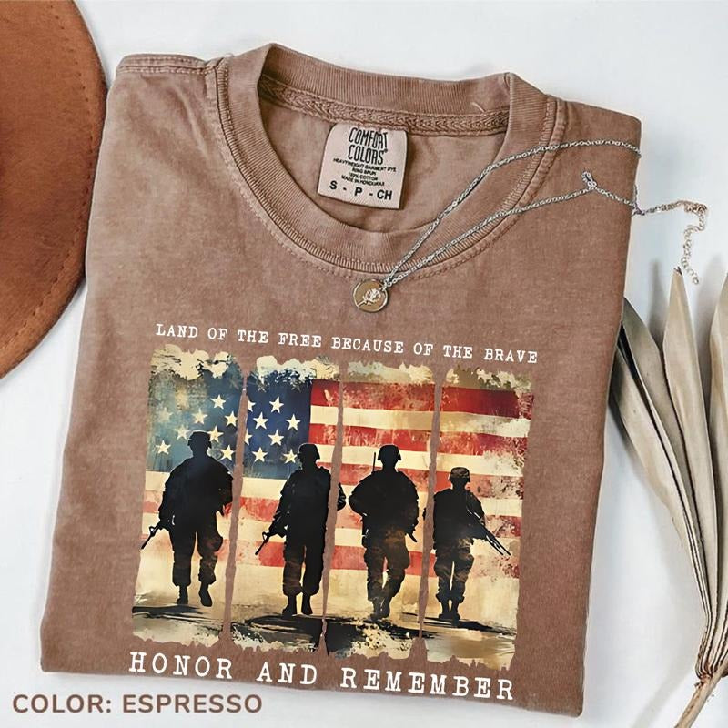Comfort Colors Memorial Day Shirt, Land Of The Brave Tee, Patriotic American Flag Shirt, Army, Heart Memorial Day Tee, American Flag Heart