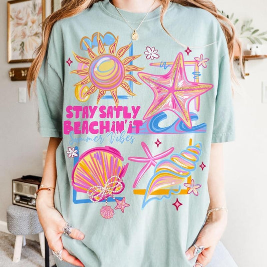 Comfort Colors Pearl Bow Seashell Clam Bow T-Shirt, Coquette Pearl Bow Shirt, Pink Clam T-Shirt, Summer Beach Shirt,...