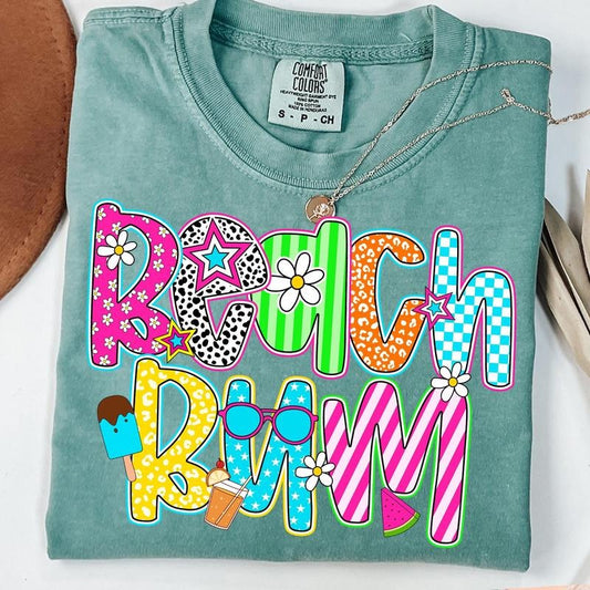 Comfort Colors Preppy Beach Bum T-Shirt, Vacation Shirt, Bright Summer Shirt, Vacation T-Shirt, Preppy Summer Vibes...