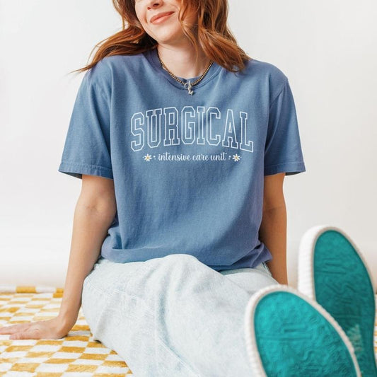 Comfort Colors SICU Shirt, Athletic Style Surgical ICU Nurse T-shirt, Surgical Intensive Care Unit Tee Collar Cotton...