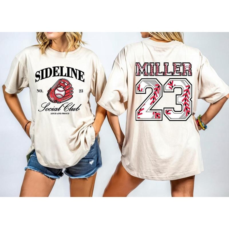 Comfort Colors Two-Sided Baseball T-shirt With Custom Number And Name, Personalized Baseball Gift, Baseball MomShirt,...