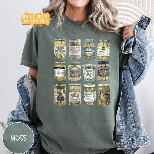 Comfort Colors Vintage Canned Pickles T-Shirt, Pickle Shirt, Pickle Jar Tee, Foodie Shirt,Vintage Comfort Colors Shirt, Women Christmas Gift