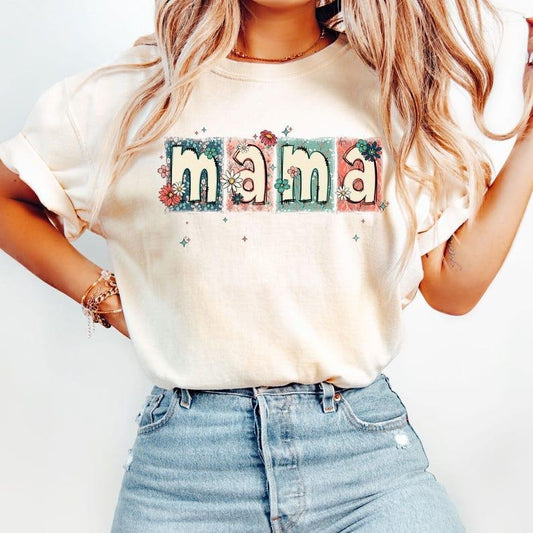 Comfort Colors Vintage Mama T-Shirt, Floral Mama Shirt, Boho Mama T-Shirt, Mother's Day Gift, Mama Shirt, Mom Gift