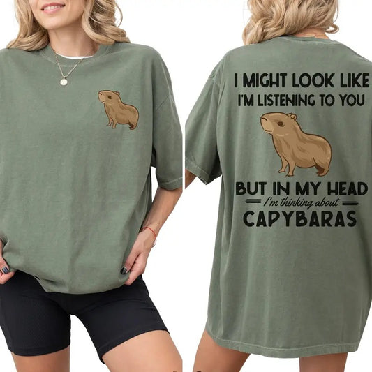 Comfort Colors, In My Head I am Thinking Of Capybaras Vintage Graphic Shirt